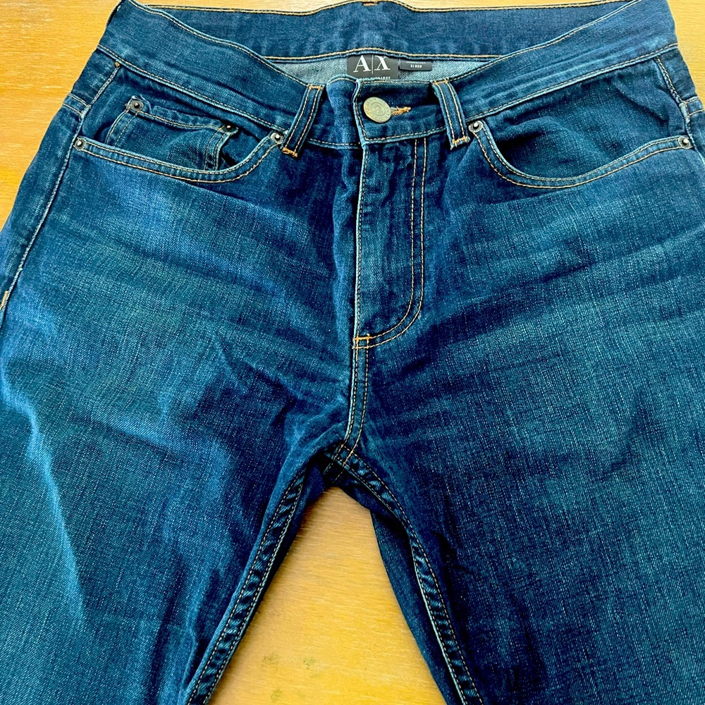 Armani Exchange Blue Slim Jeans with Indigo Wash